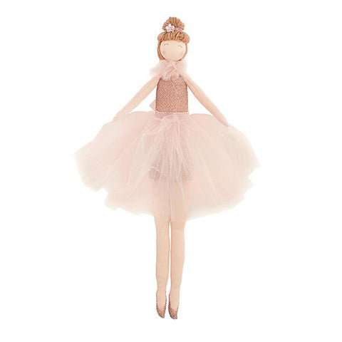Ballerina in tessuto con tulle rosa h38