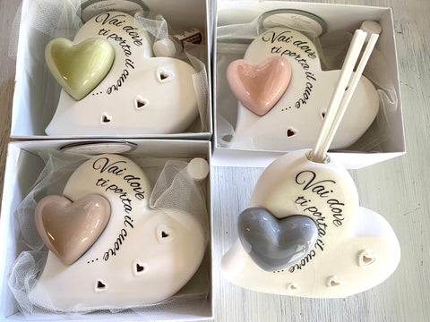 Bomboniera profumatore cuore led