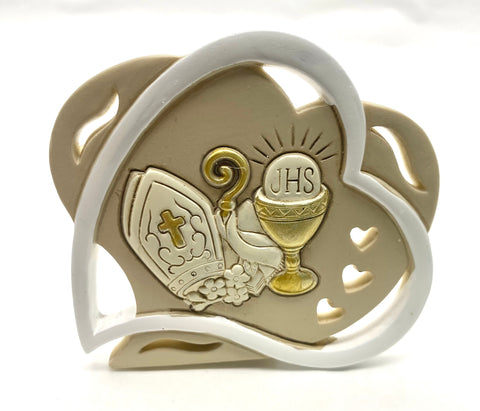 SET 35 QUADRETTI comunione e cresima a forma di doppio cuore in resina.
Dimensione: cm 8 nx cm 8.

Il prezzo si riferisce all'intero set di 35 quadretti cuore comunione e cresima.
Quadretto come bomboniera per comunione e cresima.