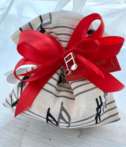 Bomboniera sacchetto note musicali