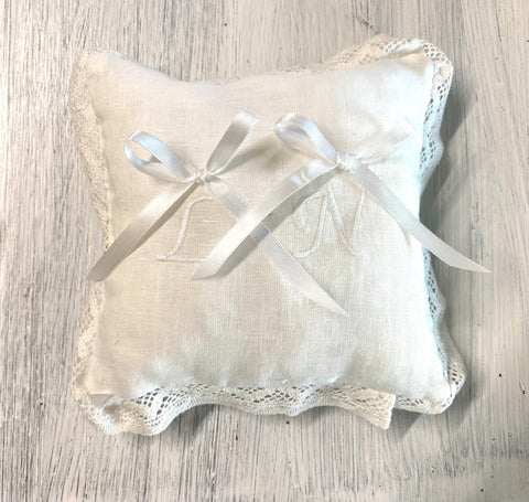 Cuscino portafedi + INIZIALI