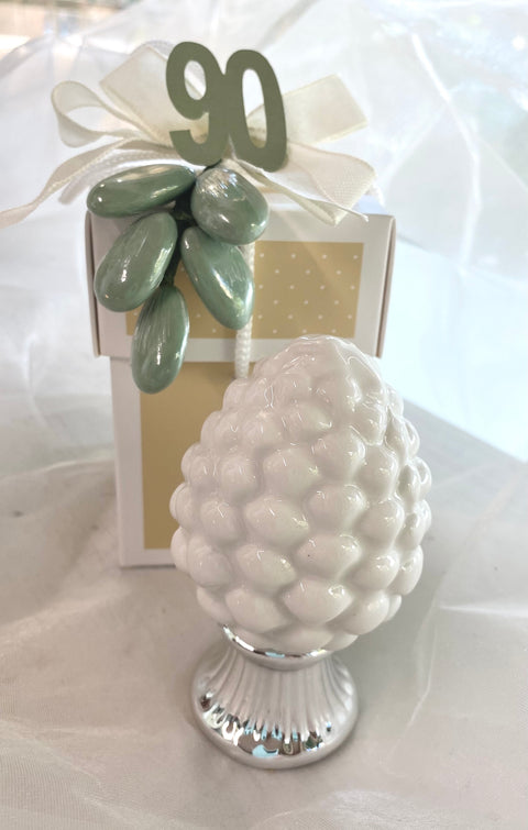 Bomboniera pigna bianca