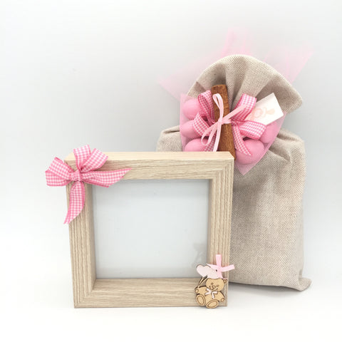 Portafoto legno cubo