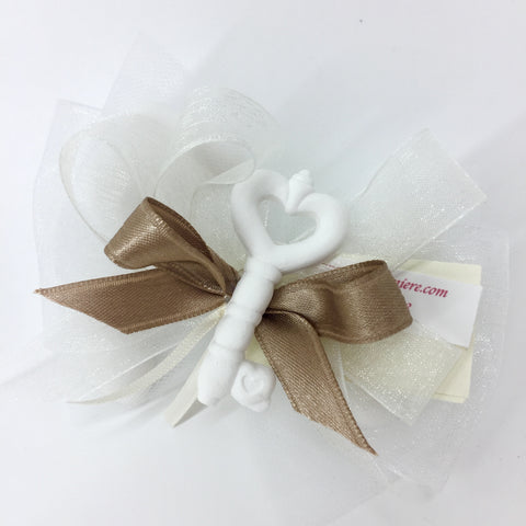 Fiocco in organza + chiave gesso