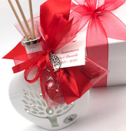 Profumatore vetro bianco/albero strass - vario