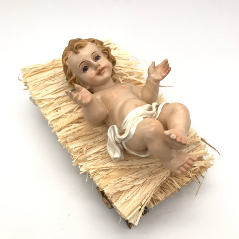 Gesù Bambino su culla paglia grande