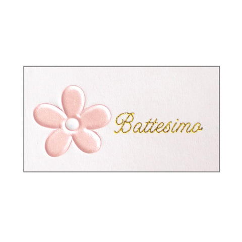 Biglietto Battesimo fiore