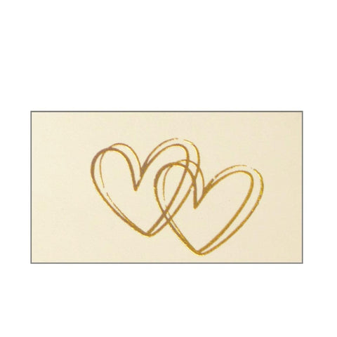 Biglietto Nozze 2 cuori oro