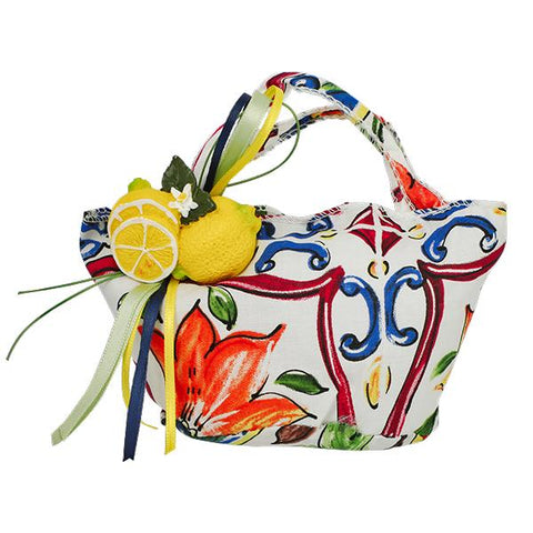 Borsetta fantasia maiolica+magnete limoni
