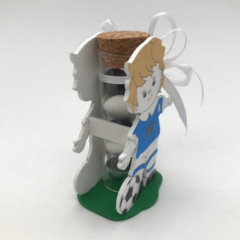 Portaconfetti calciatore in legno
