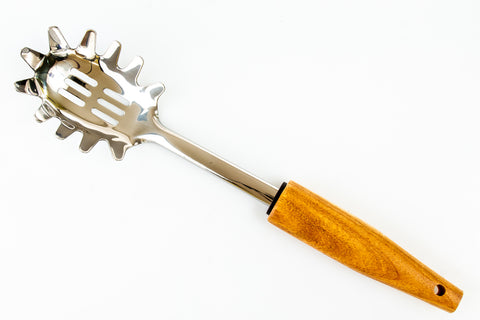 Pinza spaghetti in acciaio manico legno acacia