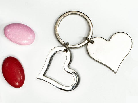 Portachiave cuore doppio
