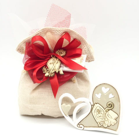 Quadretto cuore doppio cresima piccolo NEW20