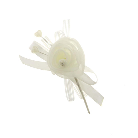 Rametto fiore bocciolo in organza con strass