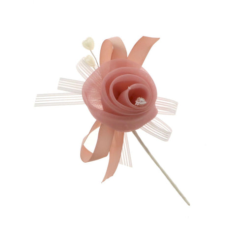 Rametto fiore bocciolo in organza con strass