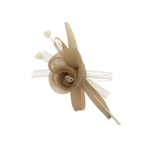 Rametto fiore bocciolo in organza con strass