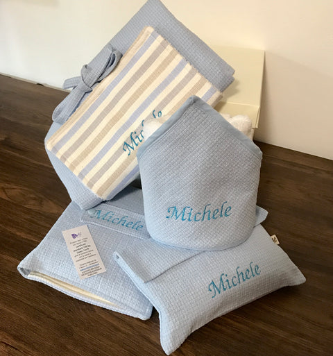 Fasciatoio portatile celeste personalizzato